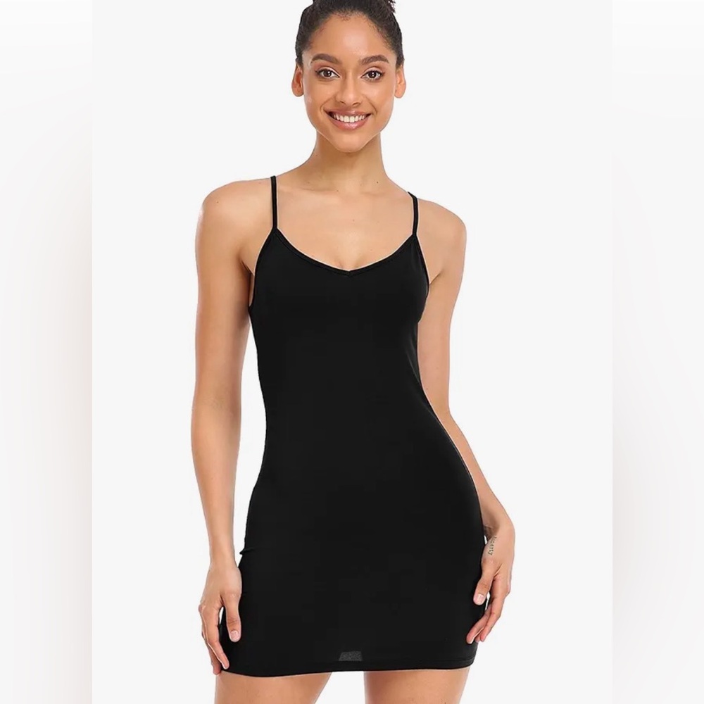 Black slip dress